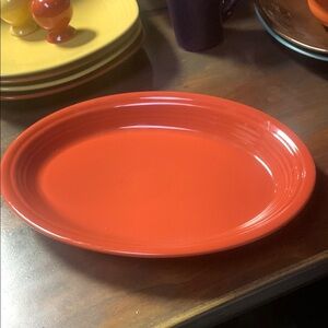 Fiestaware Retired Tangerine Orange 13.5”x9.5” Serving Dish